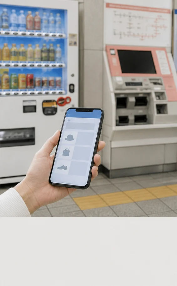 オンライン販売、自動販売機、券売機