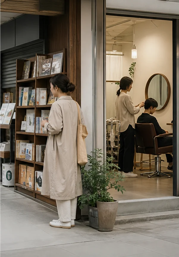 書店と美容室